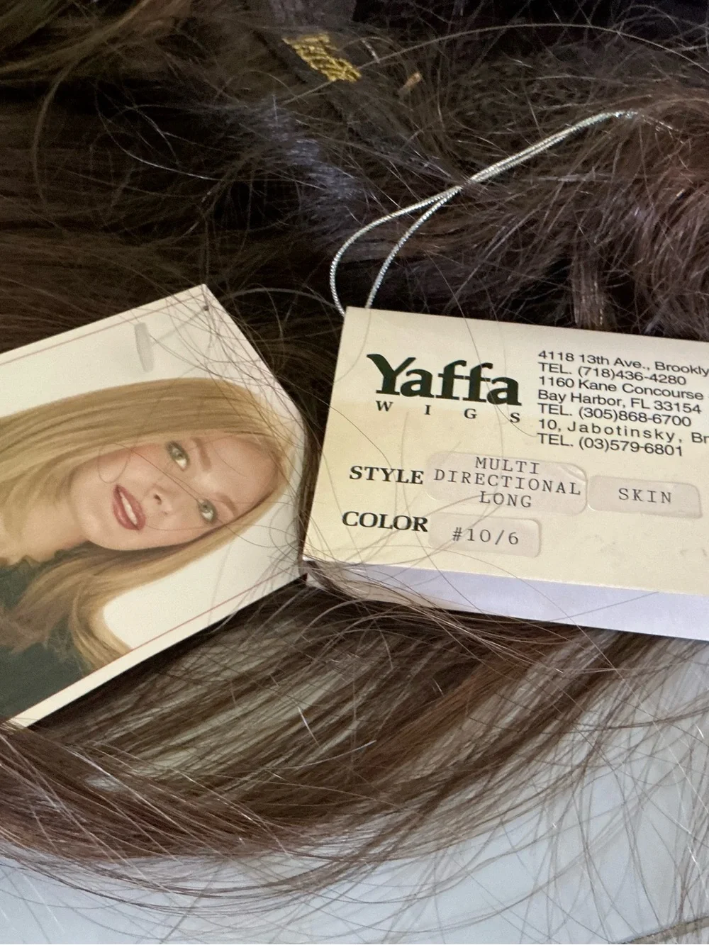 NIB Yaffa Multi Directional Long Human Hair Wig
